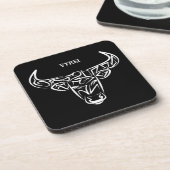 白黒の部族牛 コースター (左側)