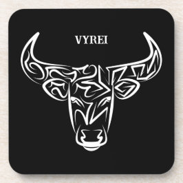 白黒の部族牛 コースター