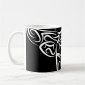 白黒の部族牛 コーヒーマグカップ (左)