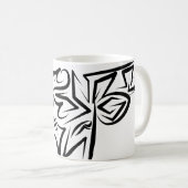 白黒の部族牛 コーヒーマグカップ (正面右)
