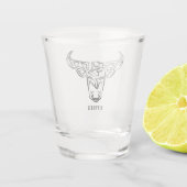 白黒の部族牛 ショットグラス (裏面)