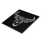 白黒の部族牛 タイル (側面)