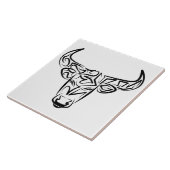 白黒の部族牛 タイル (側面)