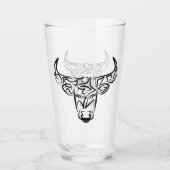 白黒の部族牛 タンブラーグラス (裏面)