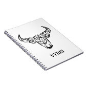 白黒の部族牛 ノートブック (右側)