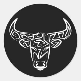 白黒の部族牛 ラウンドシール