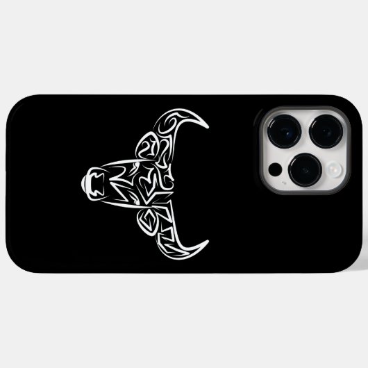 白黒の部族牛 Case-Mate iPhoneケース (裏面 (横))