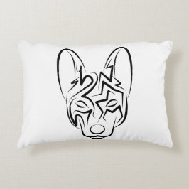 白黒の部族犬 アクセントクッション