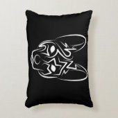 白黒の部族犬 アクセントクッション (正面(垂直))