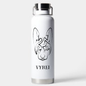 白黒の部族犬 ウォーターボトル (背面)