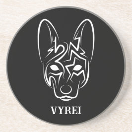 白黒の部族犬 コースター