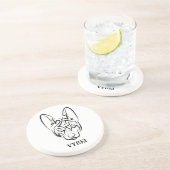 白黒の部族犬 コースター (側面)