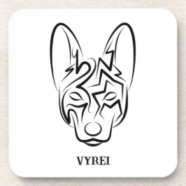 白黒の部族犬 コースター