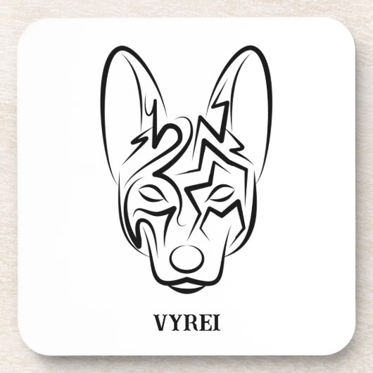 白黒の部族犬 コースター (正面)
