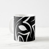 白黒の部族犬 コーヒーマグカップ (正面左)