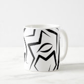 白黒の部族犬 コーヒーマグカップ (正面右)