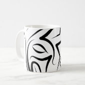 白黒の部族犬 コーヒーマグカップ (正面左)