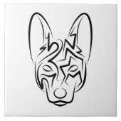 白黒の部族犬 タイル (正面)