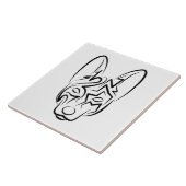 白黒の部族犬 タイル (側面)