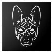 白黒の部族犬 タイル (正面)