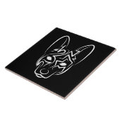 白黒の部族犬 タイル (側面)