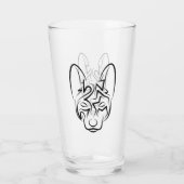 白黒の部族犬 タンブラーグラス (裏面)