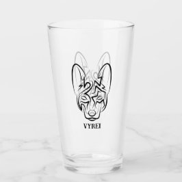 白黒の部族犬 タンブラーグラス