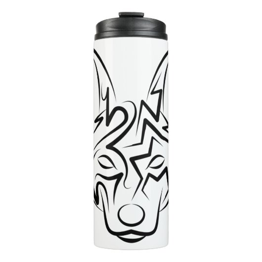 白黒の部族犬 タンブラー (正面)