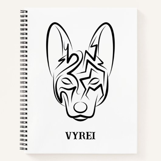 白黒の部族犬 ノートブック (正面)