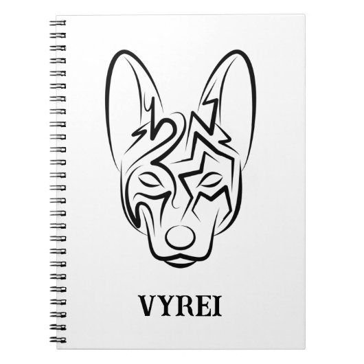 白黒の部族犬 ノートブック (正面)
