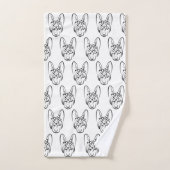 白黒の部族犬 バスタオルセット (ハンドタオル)