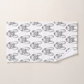 白黒の部族犬 バスタオルセット (ハンドタオル)