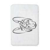 白黒の部族犬 バスマット (正面縦)