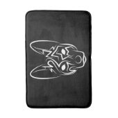 白黒の部族犬 バスマット (正面縦)