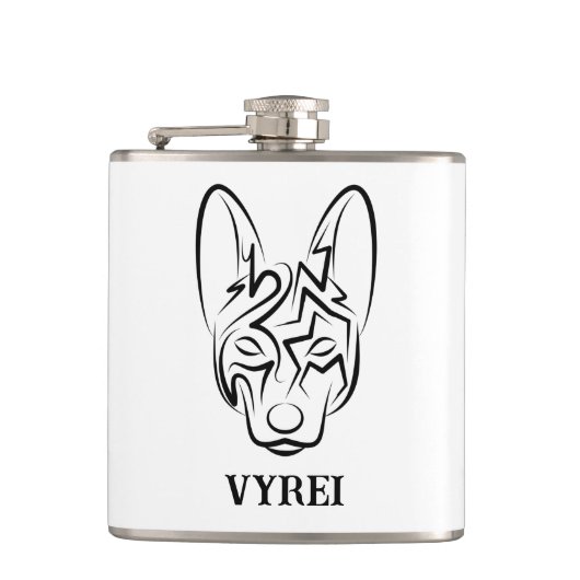 白黒の部族犬 フラスク (正面)