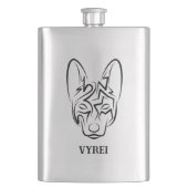 白黒の部族犬 フラスク (正面)