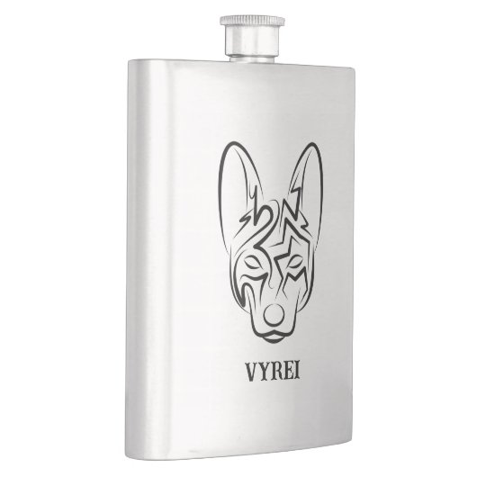 白黒の部族犬 フラスク (右)