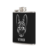 白黒の部族犬 フラスク (左)