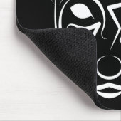 白黒の部族犬 マウスパッド (コーナー)