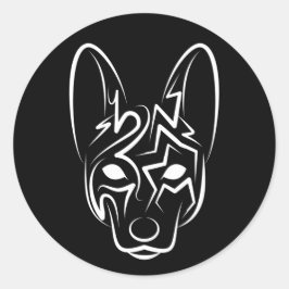 白黒の部族犬 ラウンドシール