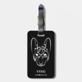 白黒の部族犬 ラゲッジタグ (裏面縦)