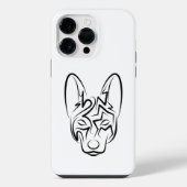 白黒の部族犬 iPhoneケース (裏面)