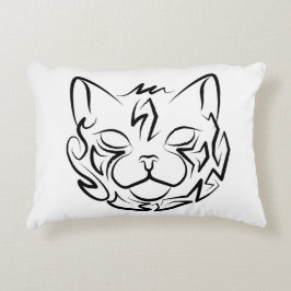 白黒の部族猫 アクセントクッション