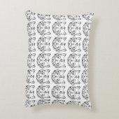 白黒の部族猫 アクセントクッション (裏面(縦))