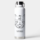 白黒の部族猫 ウォーターボトル (背面)