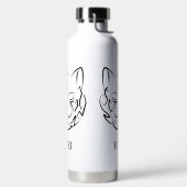 白黒の部族猫 ウォーターボトル (左面)