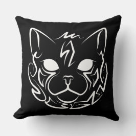 白黒の部族猫 クッション