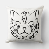 白黒の部族猫 クッション (正面)