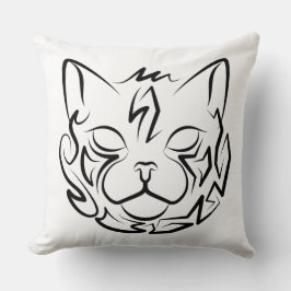 白黒の部族猫 クッション