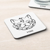 白黒の部族猫 コースター (左側)